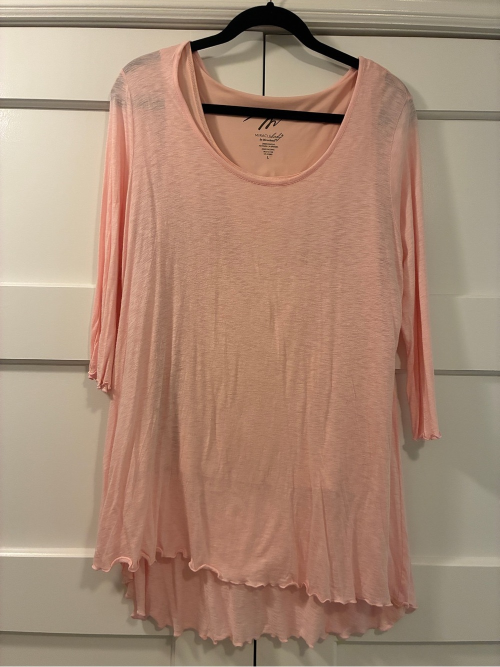 Miraclebody by Miraclesuit. Light Pink Women's Scoop Neck Tunic Top with tank.